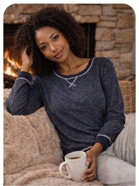Felina Black  Heather Long Sleeve Top